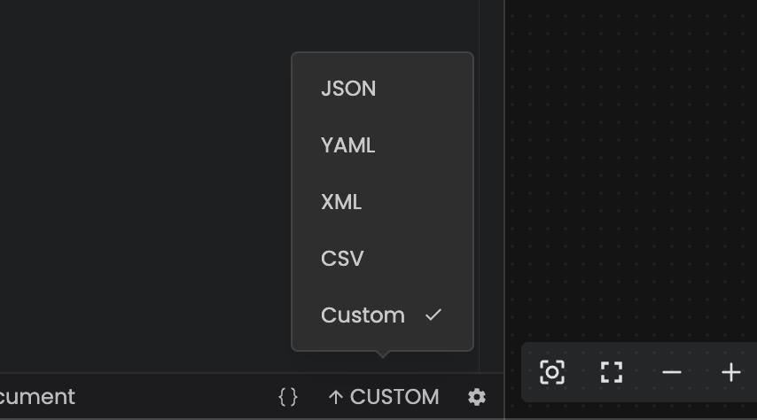 Format dropdown showing Custom selected